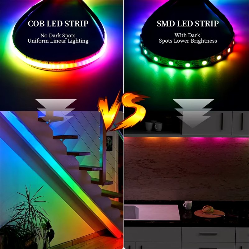 Dream Color WS2811 WS2812B Flexible RGB LED Strip 5m Smart Strip Lights IP65 Addressable Cob LED Strip for Decorations