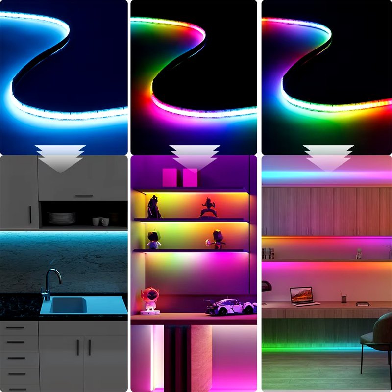 Dream Color WS2811 WS2812B Flexible RGB LED Strip 5m Smart Strip Lights IP65 Addressable Cob LED Strip for Decorations