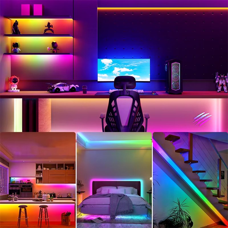 Dream Color WS2811 WS2812B Flexible RGB LED Strip 5m Smart Strip Lights IP65 Addressable Cob LED Strip for Decorations