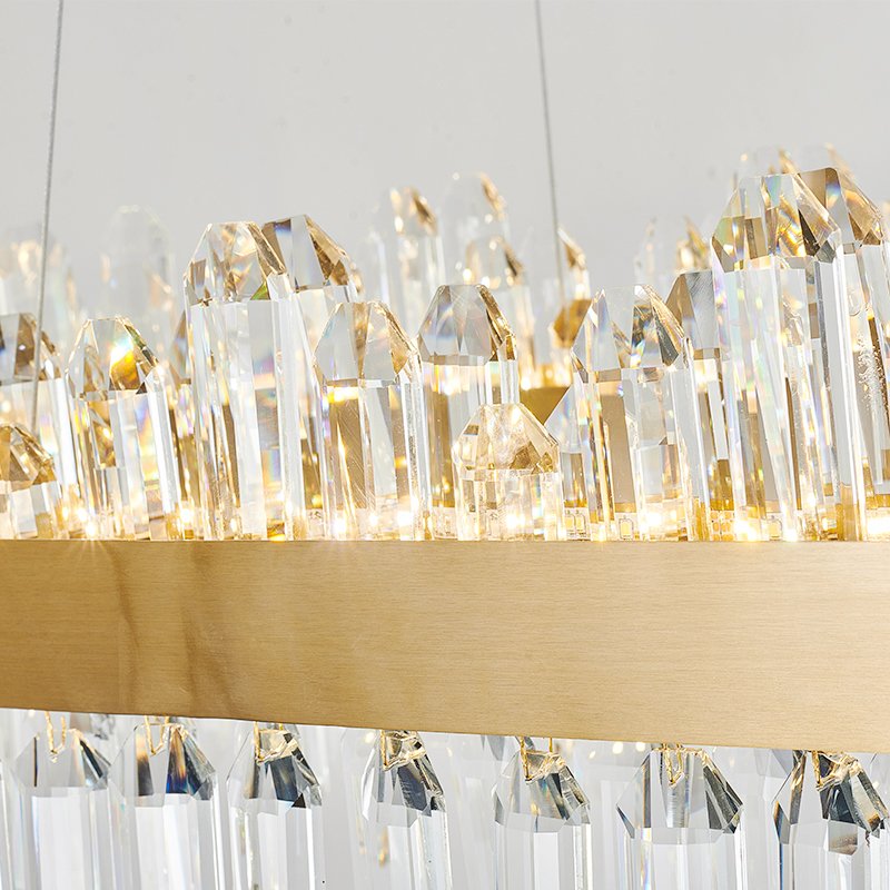 Post-modern Light Luxury Living Room Glass Pendant Light Creative Round Led Crystal Chandeliers for Villa Restaurant Redroom