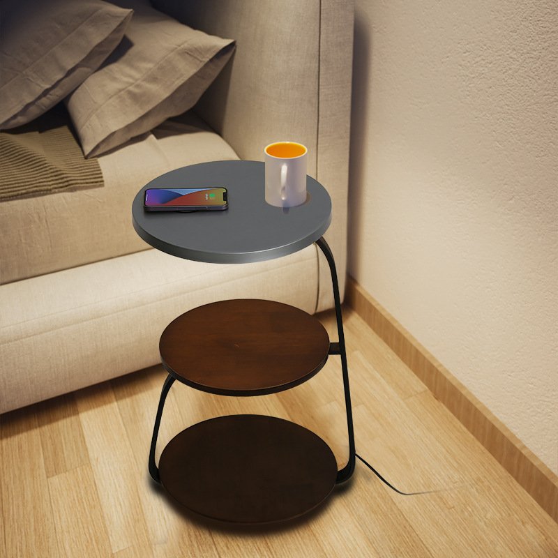 Modern Wood Metal Marble Wireless Charging Bedroom Led Night Light Living Room Shelf Coffee Table Bedside Floor Lamp