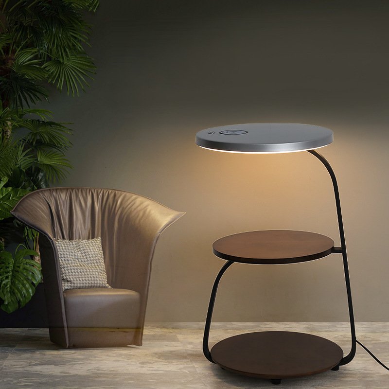 Modern Wood Metal Marble Wireless Charging Bedroom Led Night Light Living Room Shelf Coffee Table Bedside Floor Lamp