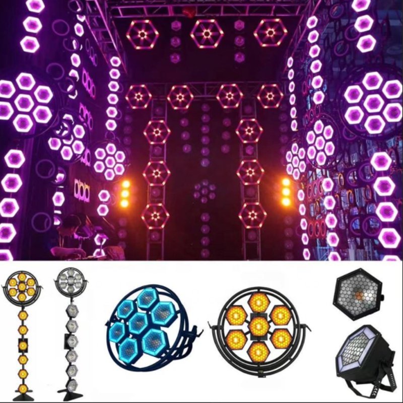 Grace LED Retro Stage Wedding DJ Disco Party 7 Halo Hexa Pixel Control Blinder Light