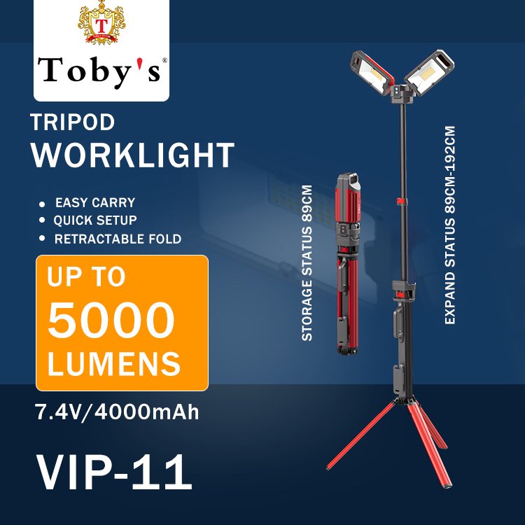 TOBY'S SMD Rechargeable Work Light Two COLOR Camping Light for Outdoor Camping Courtyard Use