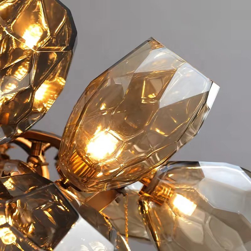New Large European Decor Luxury Glass Crystal Chandelier Lights for Hotel Lobby Staircase Gold Modern Chandelier