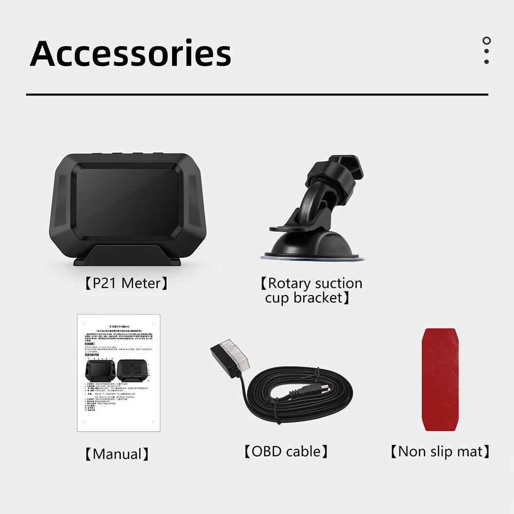 P21 Car Board Computer HUD Head Display GPS Speedometer OBD2 Diagnostic Tools Digital Clock Instrument Cluster Meter Auto Parts