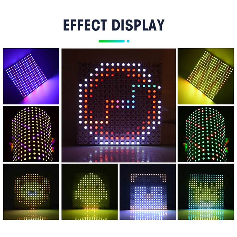 DIY Image Video Text Display Flexible RGB Screen Addressable 64 256 Pixel Panel WS2812 SK6812 WS2812b 8x8 8x32 16x16 Led Matrix