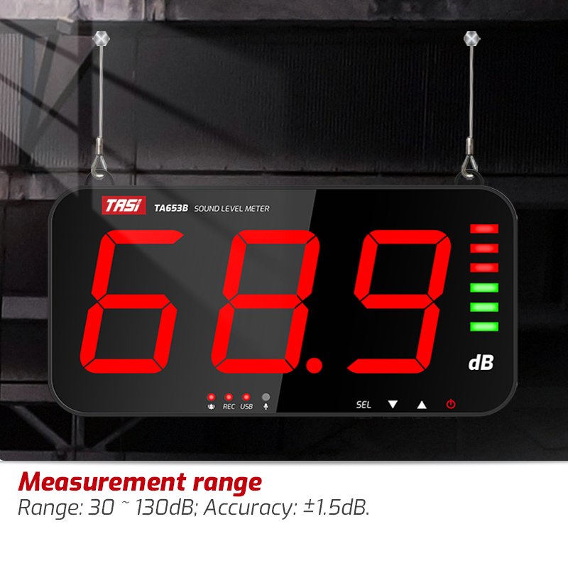 TASI TA653A 13 Inches Noise Meter, Decibel Meter, Wall Mount Sound Level Meter