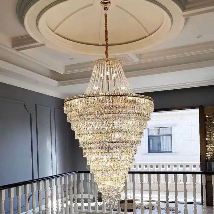 High Quality Ceiling Hanging Lamps for Hotel Villas Luxury Crystal Chandelier Lights