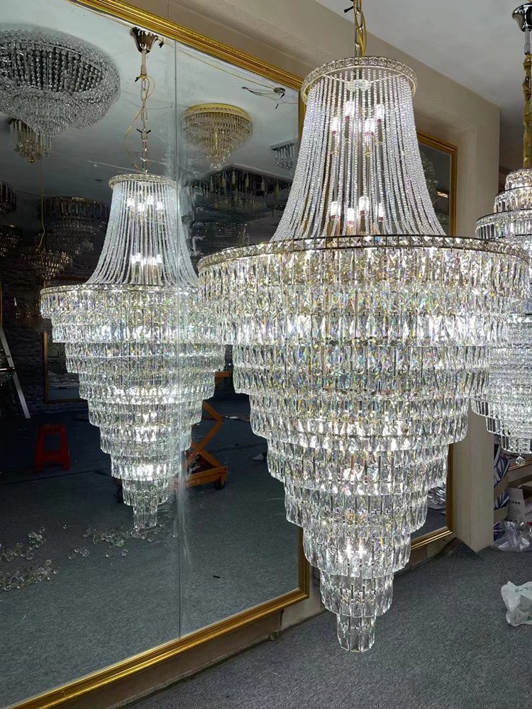 High Quality Ceiling Hanging Lamps for Hotel Villas Luxury Crystal Chandelier Lights