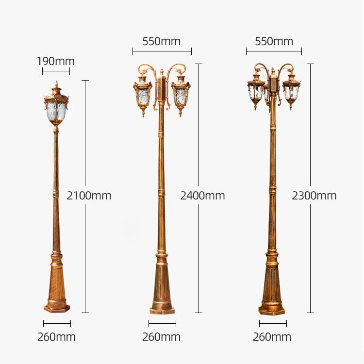 Outdoor European Antique Garden Lights Decorative Power Street Lamp Lighting Road Waterproof Modern Poles Led Solar Street Light