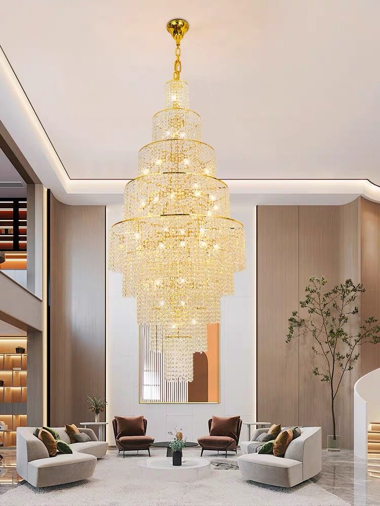 Luxury Vintage Gold Crystal Chandelier European Creative Crystal Chandelier Pendant for Hotel Wedding Decoration Light