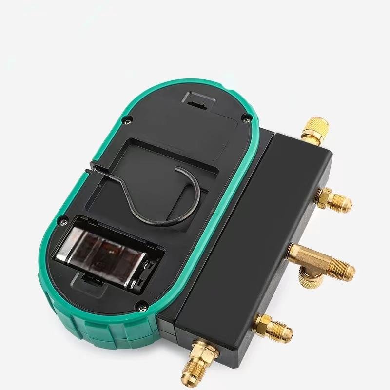 Integrated Refrigerant Pressure Gauge Test Tool Manifold Gauge with 1.5m freon Charging Hoses R134A R410A R404A