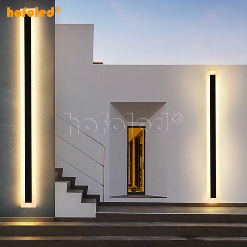 Hofoled 6CCT/5CCT Minimalist Sconce Linear Wall Light Modern 110v 220v Outdoor Exterior Linear Strip Wall Lamp