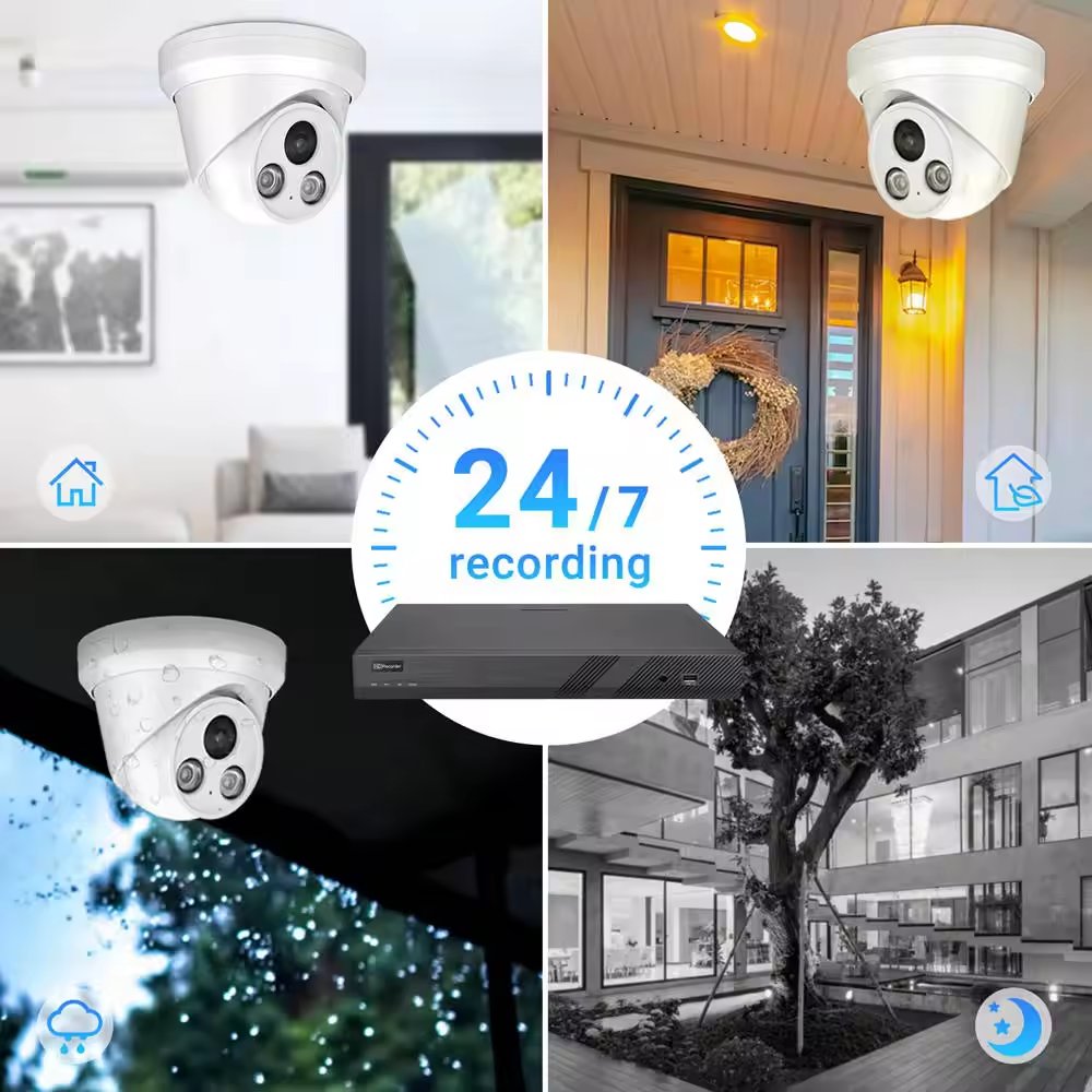 JIND 8MP 4K HD PoE IP Camera Outdoor Security 2pcs IR Led Camera With Night Vision