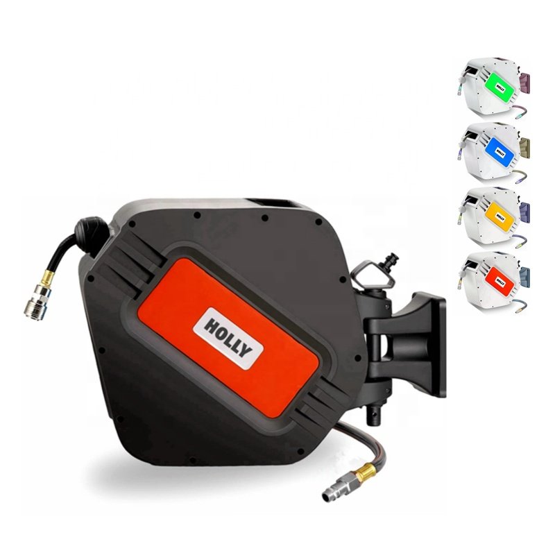 Cheap Hot Compress Air Hose Reel 10 + 1 Meter Air Hose 6.2 mm 1/4 " Inch Pipe Drum Rack Wall Ceiling Mountable Air Hose Reel