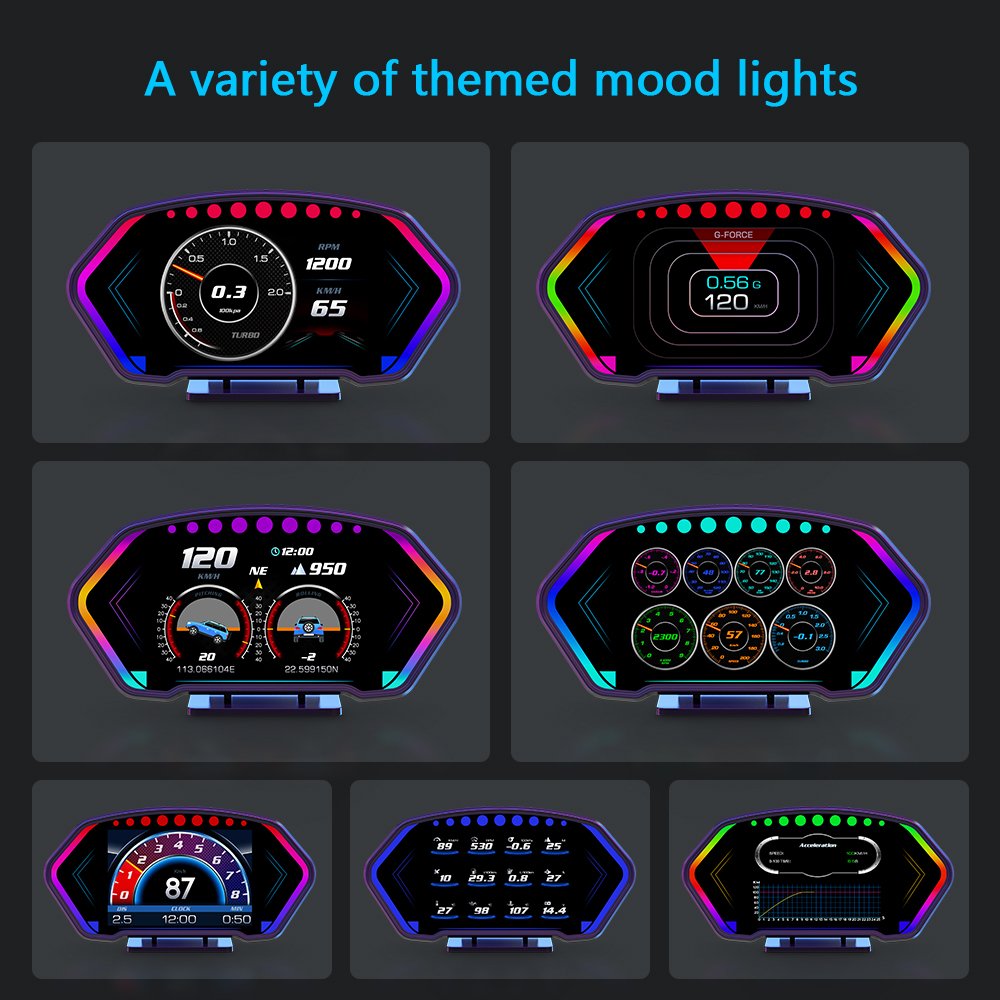 WiiYii Factory Direct 2025 Car OBD 2 Gauge P3 Diagnostic Tool Fast Refresh Rate HUD RGB Lights Auto Meter
