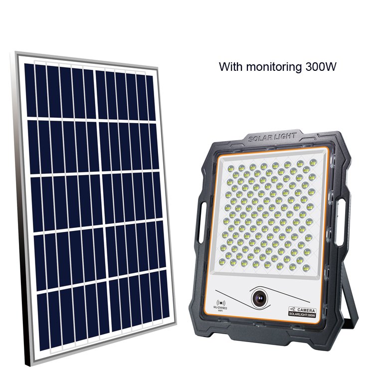 Projector Field 5W 100W 200W Stadium Battery Panel Led Wall Light Illumination Warm White Outdoor Solar Lamp With Camera