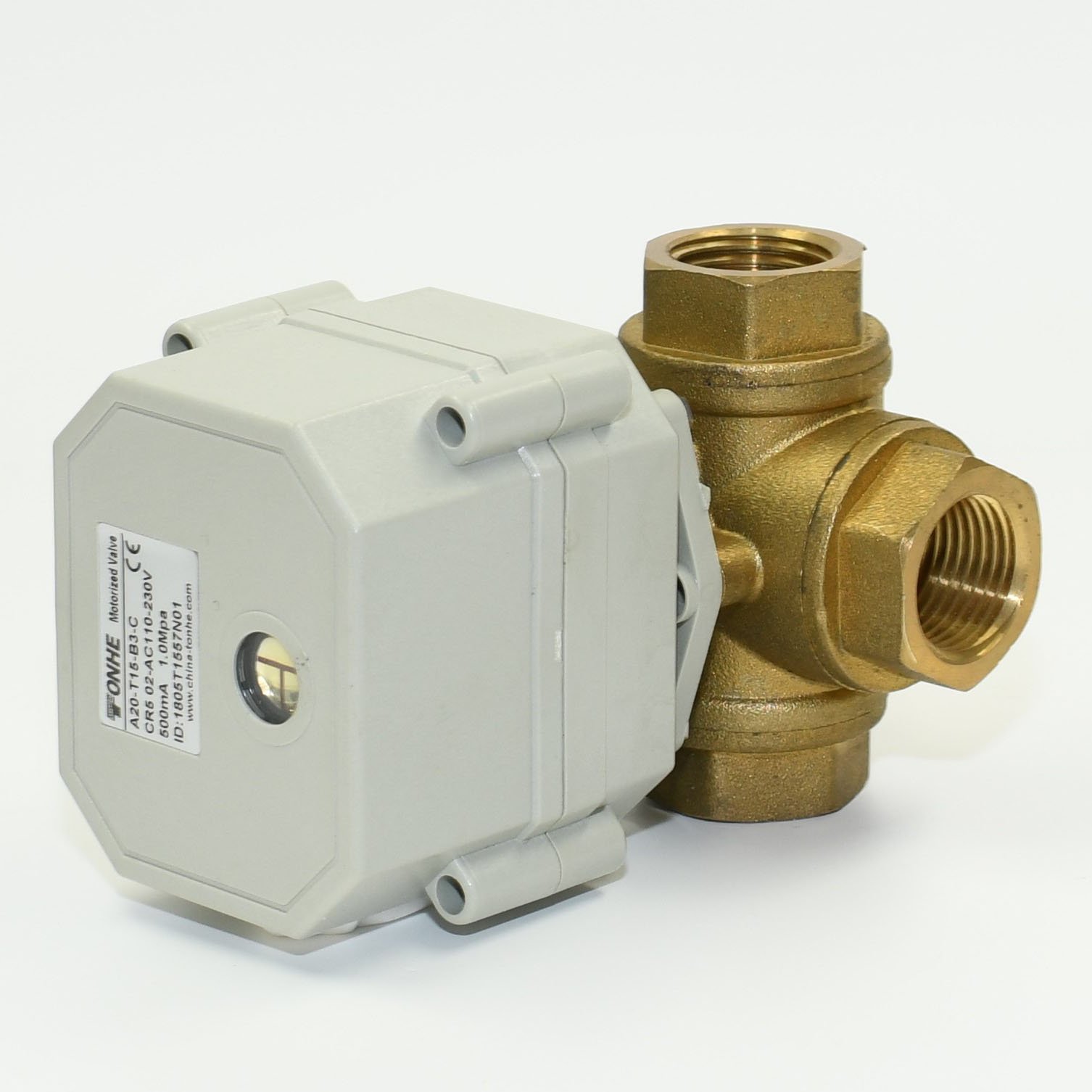 3 Way L Port 1/2" BSP DN15mm CR04 CR202 Auto Return 9-24V AC/DC Motorized Brass Ball Valve Flow control device