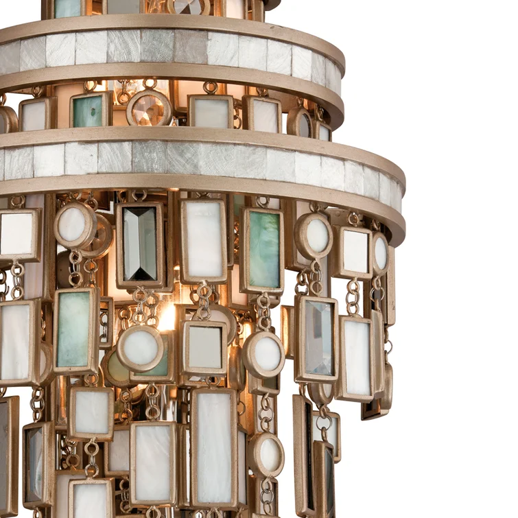 European Retro Shell Creative Agate Acrylic Art Lava Pendant Lamp America Style Mosaic Bedside Wall Lamp