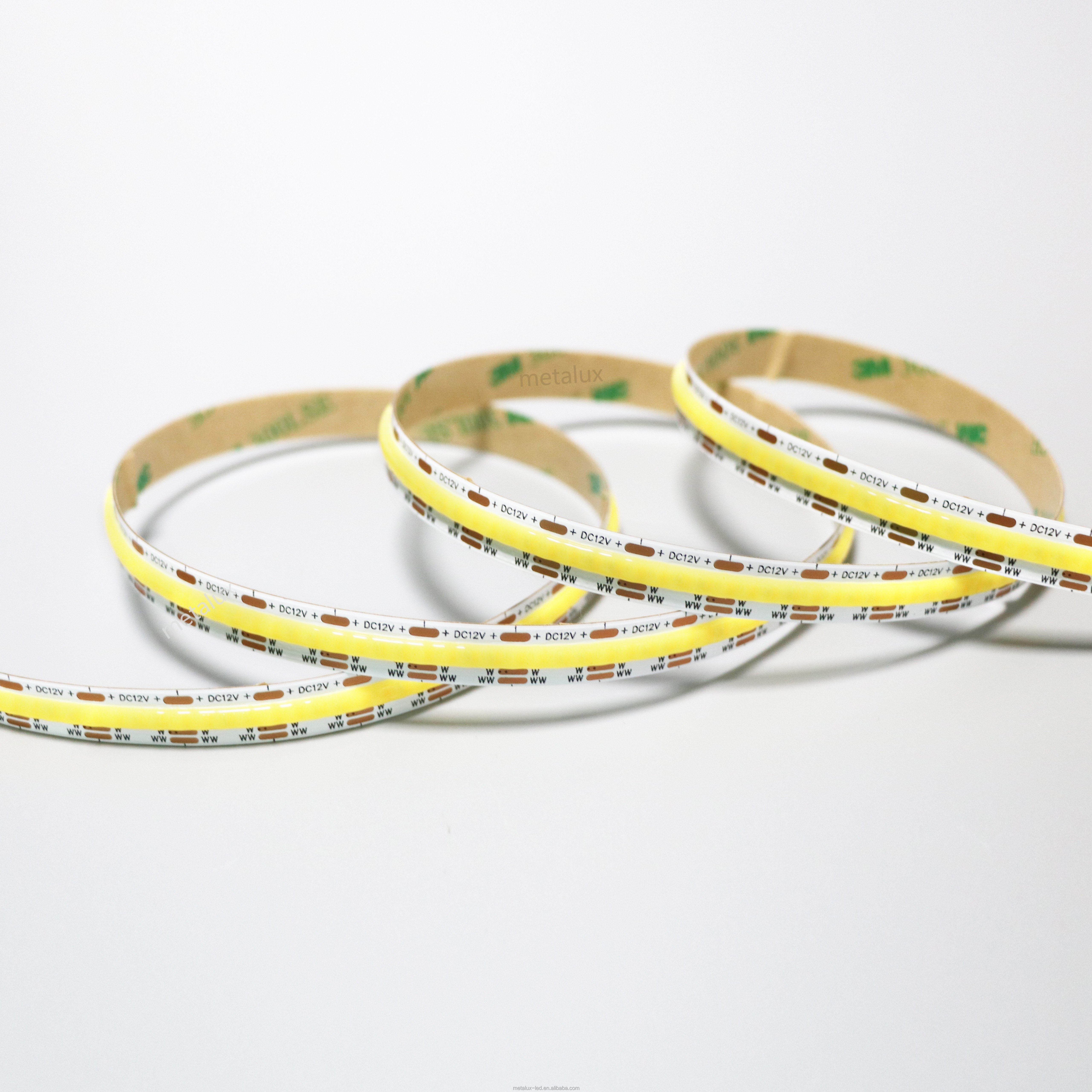 METALUX 2700-6500K Dual Color Dimmer LED Strip Light Tunable White COB Alexa Controller IP20 Silicone Flex Cover 5 Meter Copper