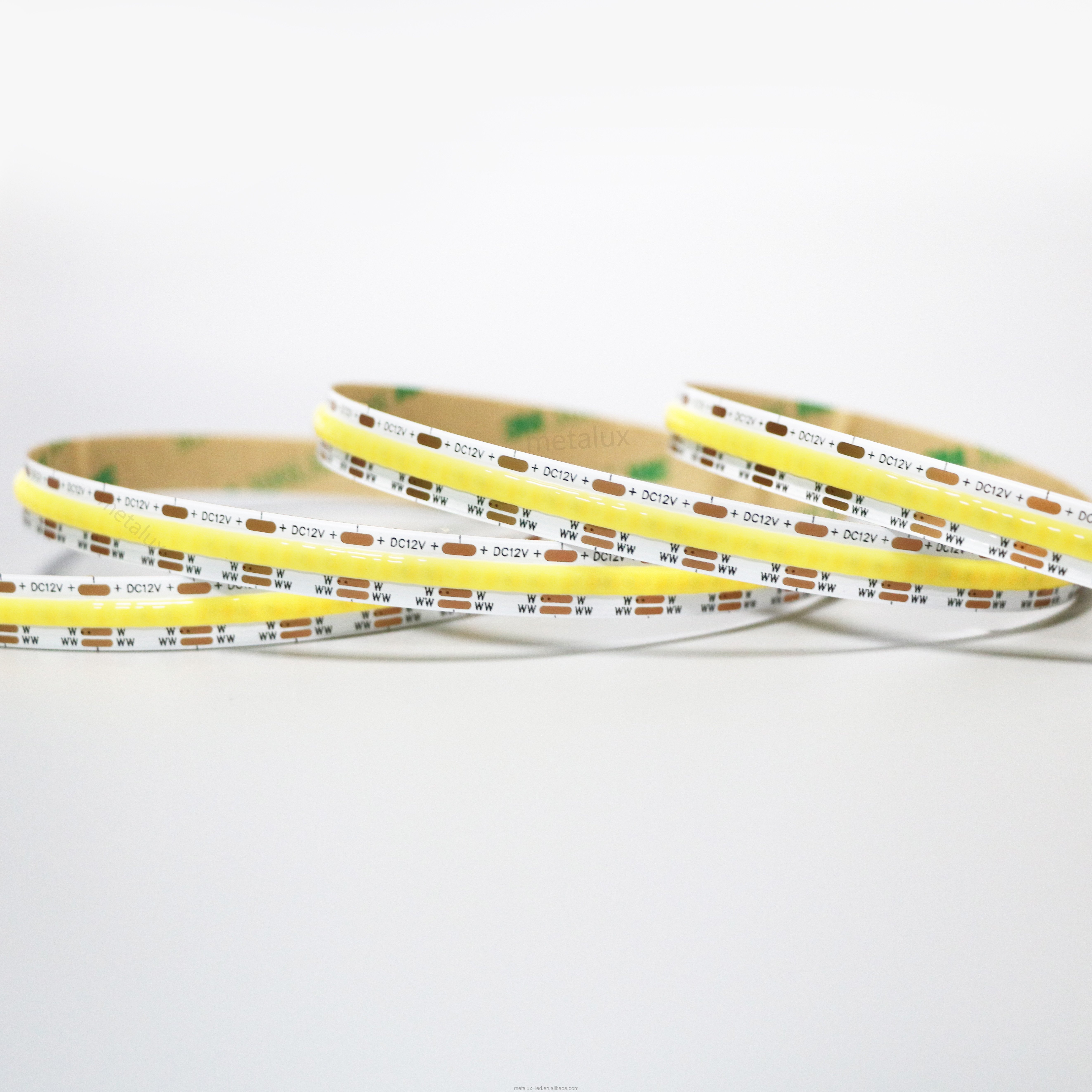 METALUX 2700-6500K Dual Color Dimmer LED Strip Light Tunable White COB Alexa Controller IP20 Silicone Flex Cover 5 Meter Copper