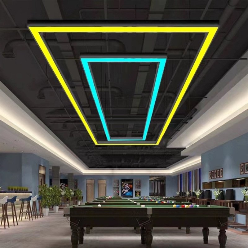Modern Led Square Linear Lamp Chandelier Aluminum Shadowless Billiard Table Lights Led Snooker Pool Linear Light
