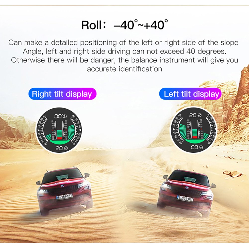 Vjoycar GPS Speedometer HUD Car Inclinometer New Design Slope Meter Car Computer Digital Hud Display