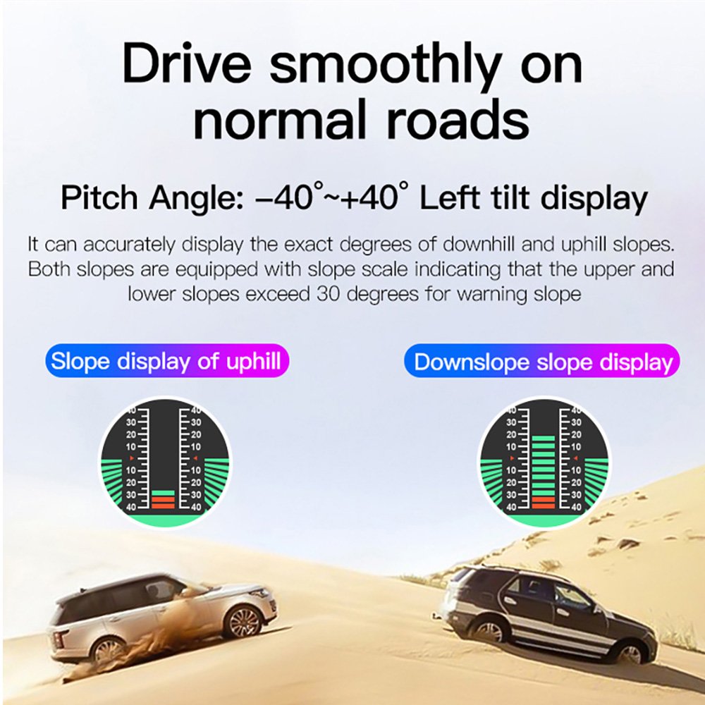 Vjoycar GPS Speedometer HUD Car Inclinometer New Design Slope Meter Car Computer Digital Hud Display