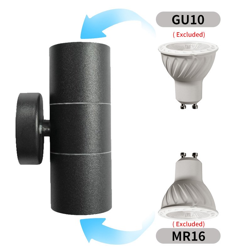Modern Outdoor Waterproof Black Garden Wall Lamp Stainless Steel Motion Sensor Decorative Lighting Wall Mounted Exterior Lights