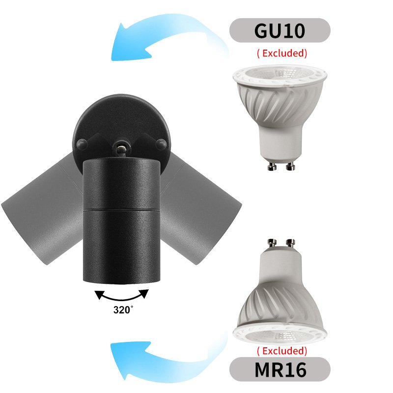 Modern Outdoor Waterproof Black Garden Wall Lamp Stainless Steel Motion Sensor Decorative Lighting Wall Mounted Exterior Lights
