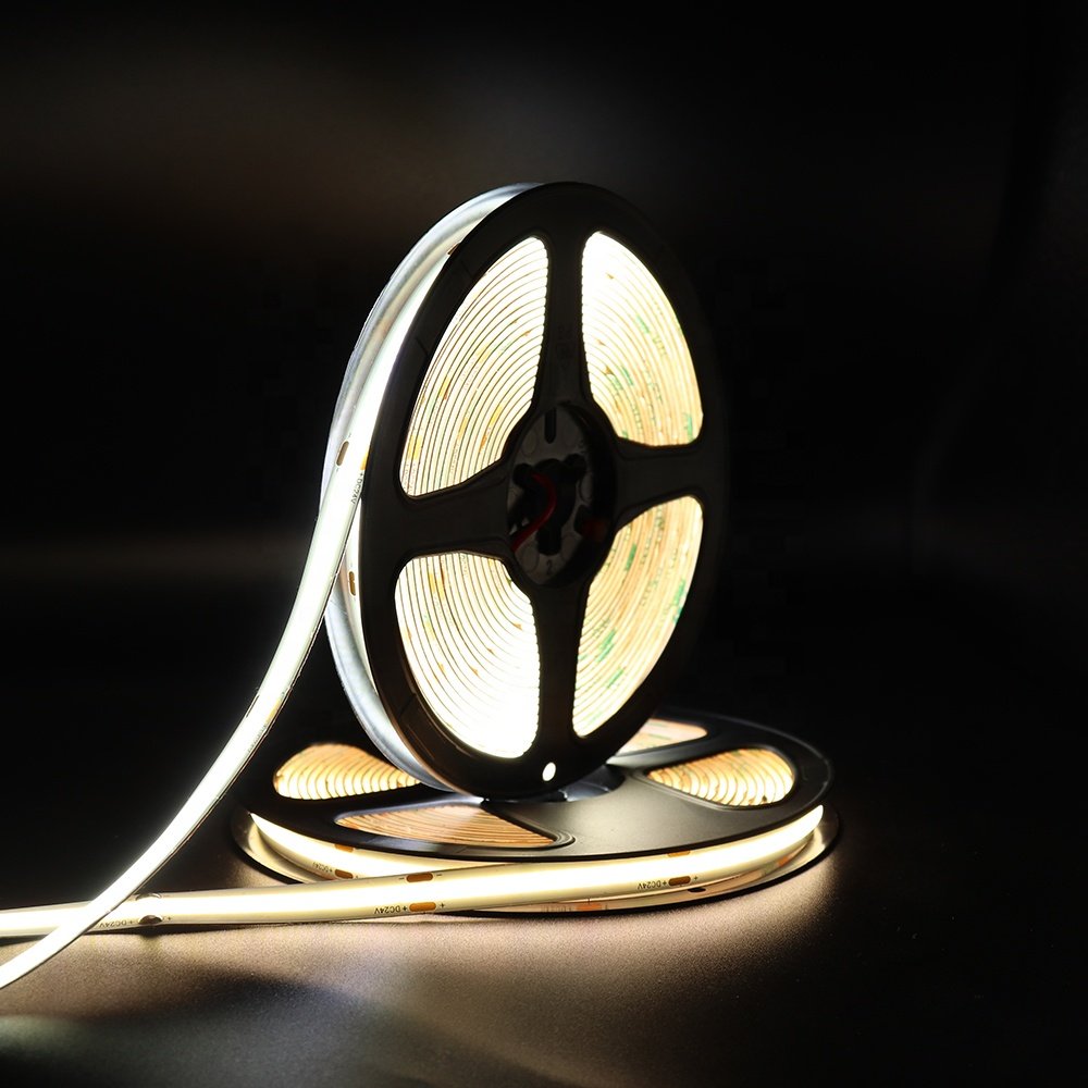 Feican Wholesale Smart Led Cob Strip Light Dimmable Flexible Tape Lighting 24v