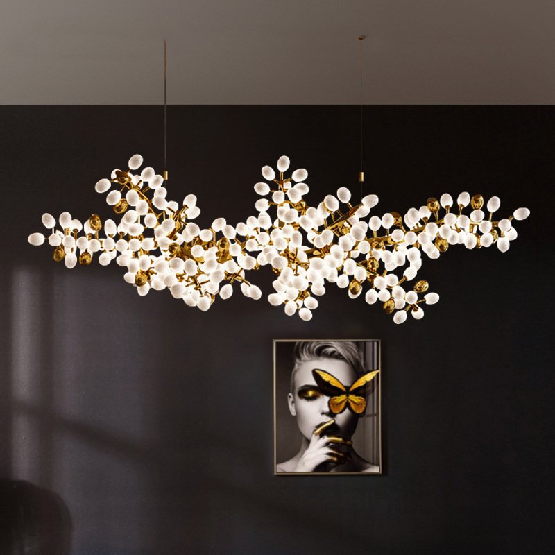 Customized Light Luxury Restaurant Chandelier Villa Hotel Lobby Front Desk Bar Decoration Grape Lamp Pendant Lamp
