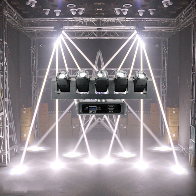 Led Moving Head 5X40W RGBW Strobe Effect Disco Night Club Lamp DJ LED Light IP20 DMX512 Controlled White Emitting Lighting