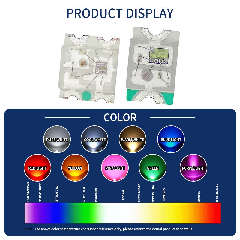 0807 Slow-flashing RGB Seven-color Full-color with Built-in IC 0805 Three-color Red, Blue and Green Quick-flashing Lamp Beads