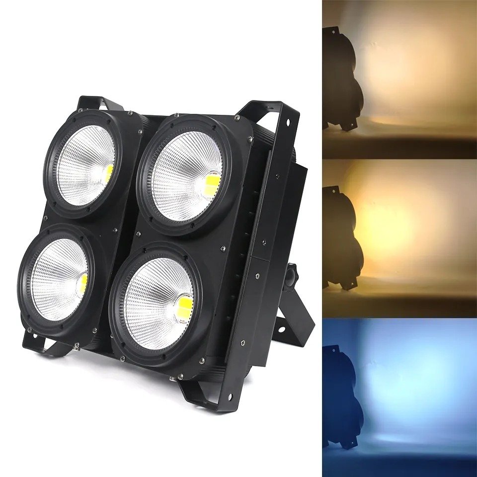 High Quality 4 Eyes Warm White Cool White/rgb Cob Par Blinder 4*100w Audience Lamp Led Stage Blinder Light