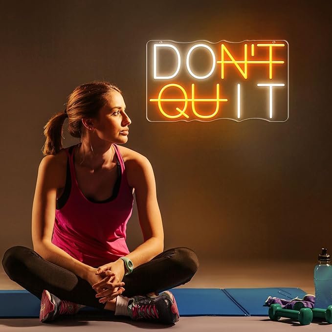 DON'T QUIT Neon Signs for Wall Decor Words Led Lights for Bedroom Office Gym Party Gamer Room Decorations