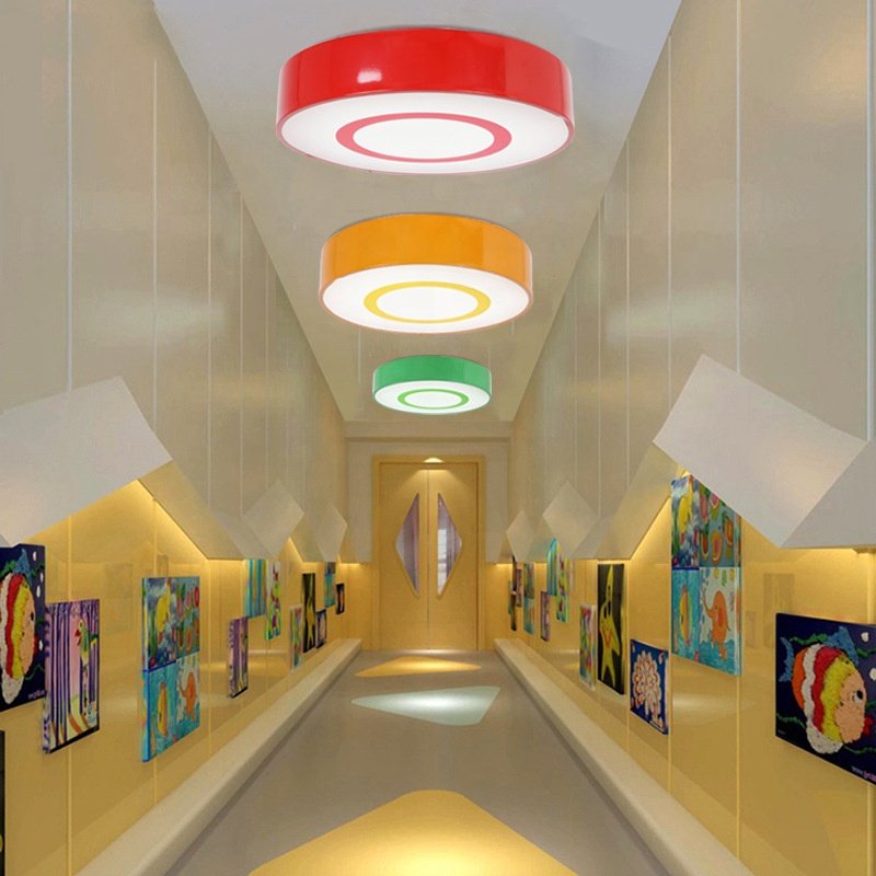 Diameter 50cm 60cm 80cm Colorful Round Chandelier Led Ceiling Lamp Kindergarten Classroom Light Children's Bedroom Pendant Lamp