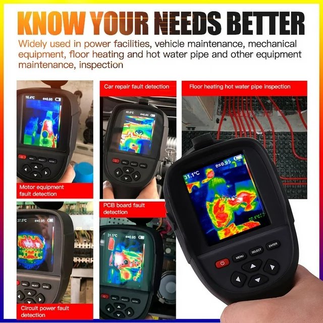 HTi 3.2TFT Screen Type C Hand Help Thermal Imaging Camera Pipe Scanner Water Leak Detector Thermal Imager