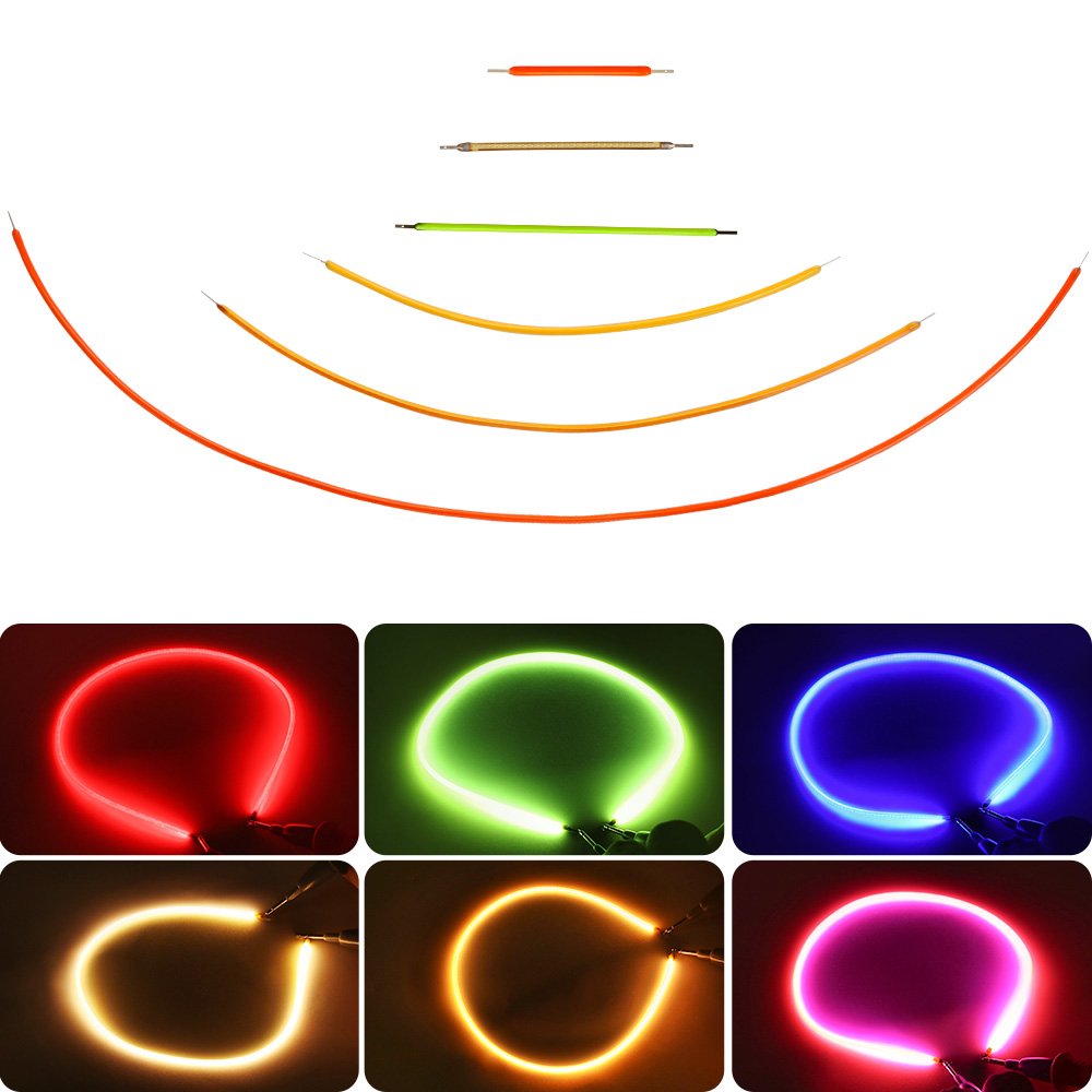 Soft White Red Blue Green Purple 300mm 460mm 600mm 960mm 1200mm 3V 12V 24V FPC COB Curved Flexible Filament Led for Bulb Light