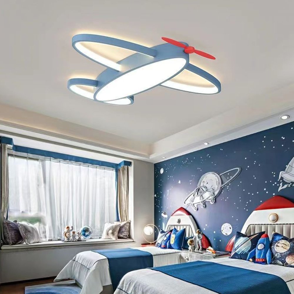 Children's Bedroom Fan Ceiling Light Eye protection Three Color Stepless Dimming Early Education Day Care Classroom Chandelier