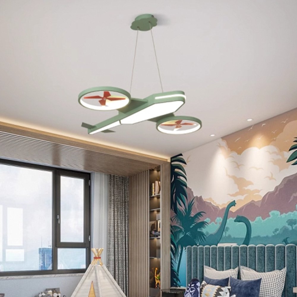 Children's Bedroom Fan Ceiling Light Eye protection Three Color Stepless Dimming Early Education Day Care Classroom Chandelier