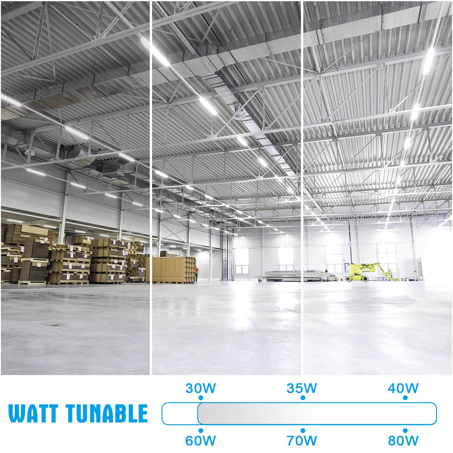LED Batten 4ft 8ft 30w 35w 40w 140lm/w High Efficiency Smart Low Bay Light Usa Warehouse Led Strip Linear Light
