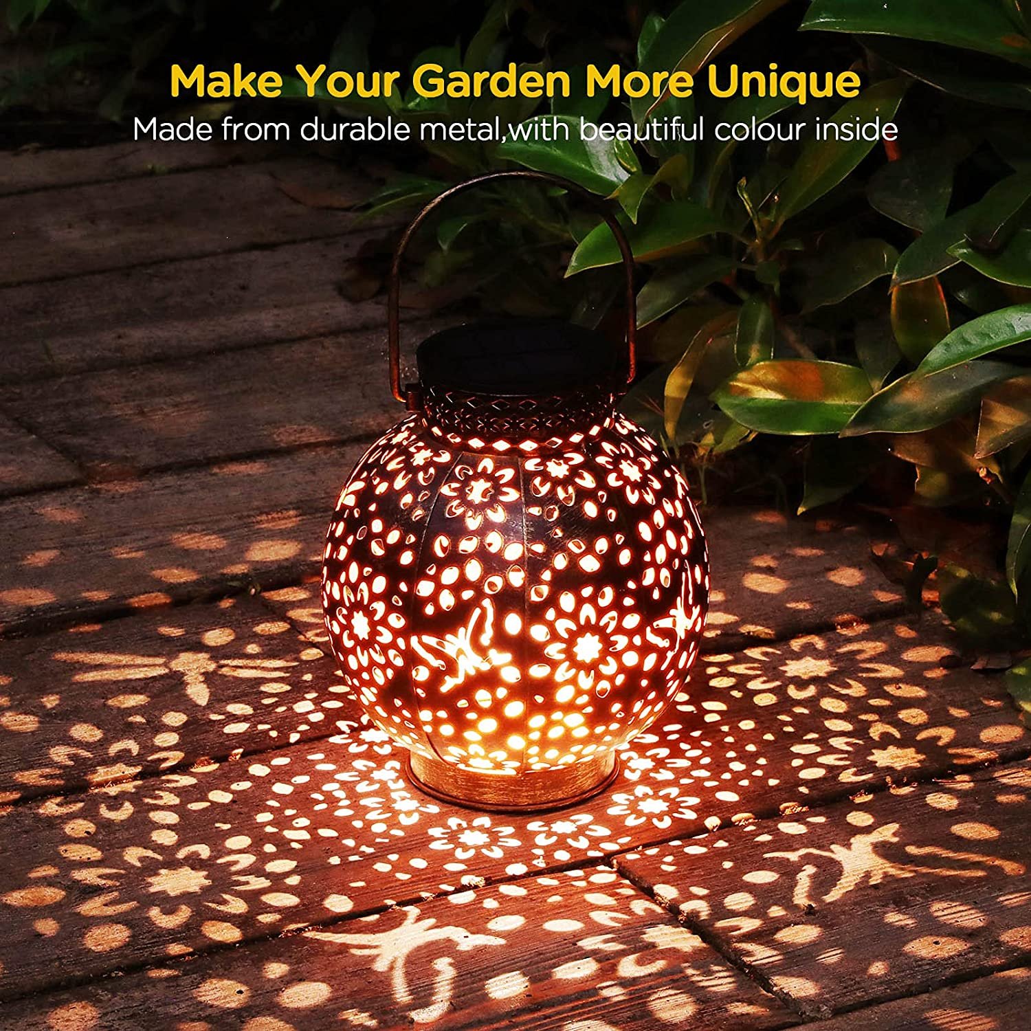 Hanging Solar Lights Outdoor Solar Led Lanterns Outdoor Waterproof LED Metal Outdoor Hanging Solar Lamp for Patio Yard Backyard
