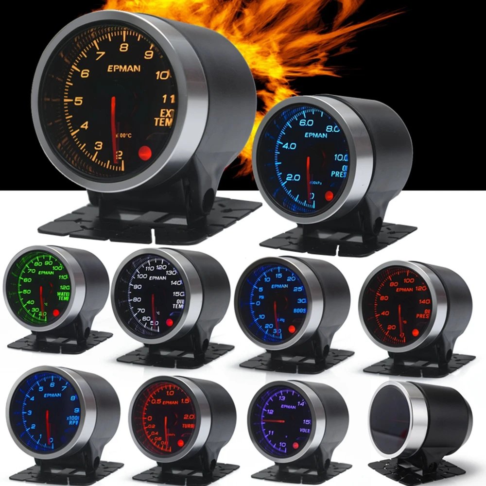 ADDCO - EPMAN 2" 52mm Car Boost Meter Oil Pressure Water Temperature Tachometer RPM Volt Gauge Auto EXT EGT Meter EPXX700