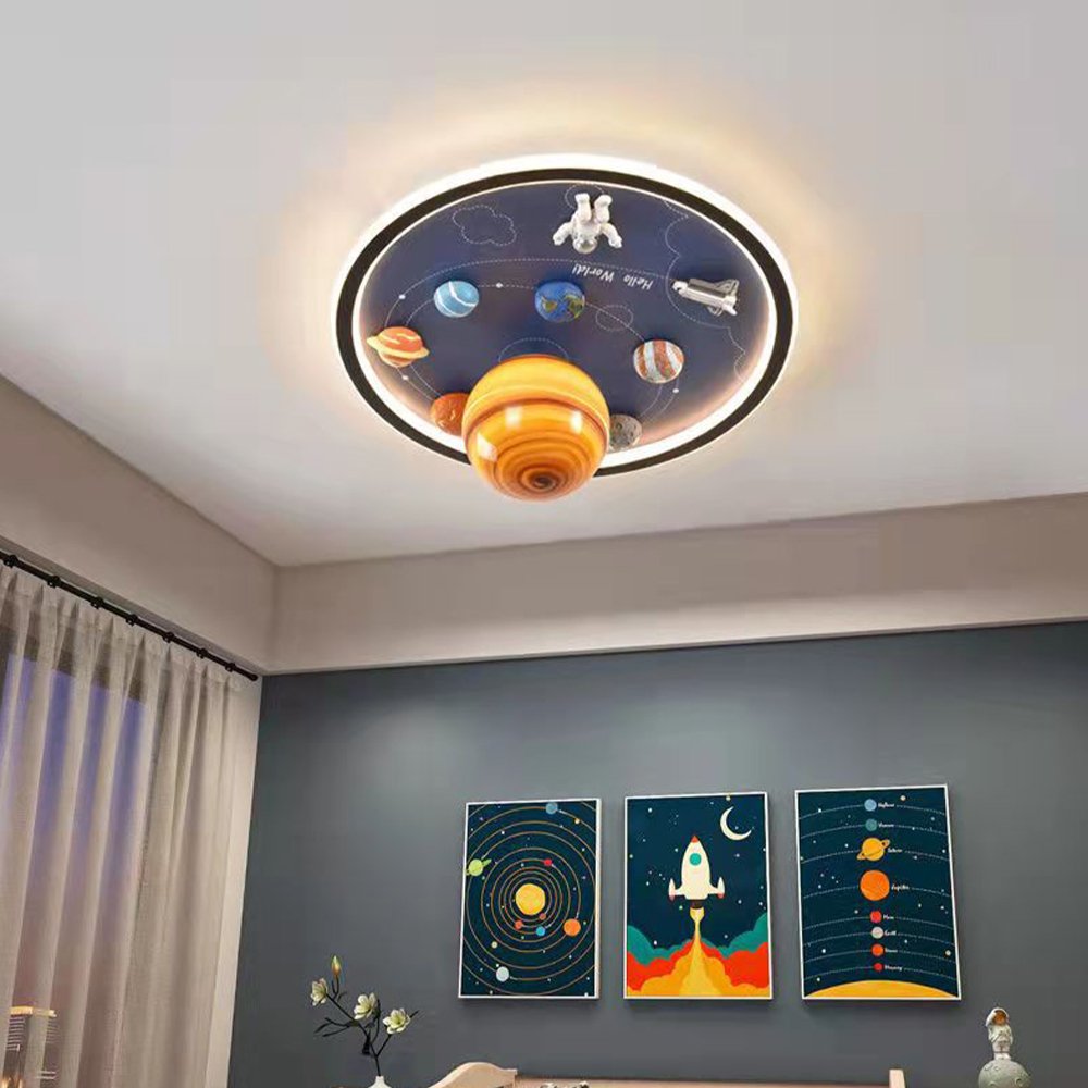 UFO Children's Room Chandelier Remote Control Playground Classroom Daycare Early Education Center Bedroom Creative Chandelier
