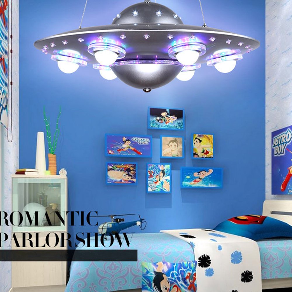 UFO Children's Room Chandelier Remote Control Playground Classroom Daycare Early Education Center Bedroom Creative Chandelier