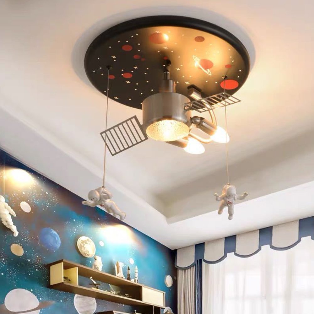 UFO Children's Room Chandelier Remote Control Playground Classroom Daycare Early Education Center Bedroom Creative Chandelier