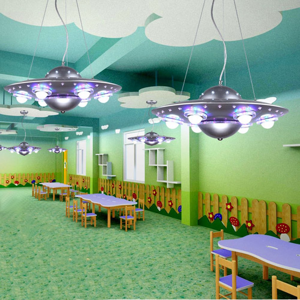 UFO Children's Room Chandelier Remote Control Playground Classroom Daycare Early Education Center Bedroom Creative Chandelier