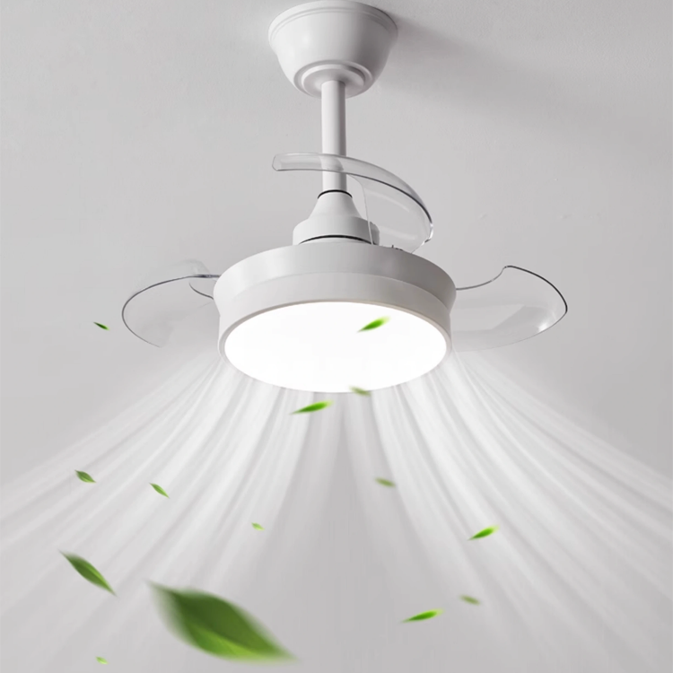Industrial Black Nordic Modern Led Ceiling Fan With Light Bedroom Remote Control Dc Retractable Bladeless Modern Ceiling Fan